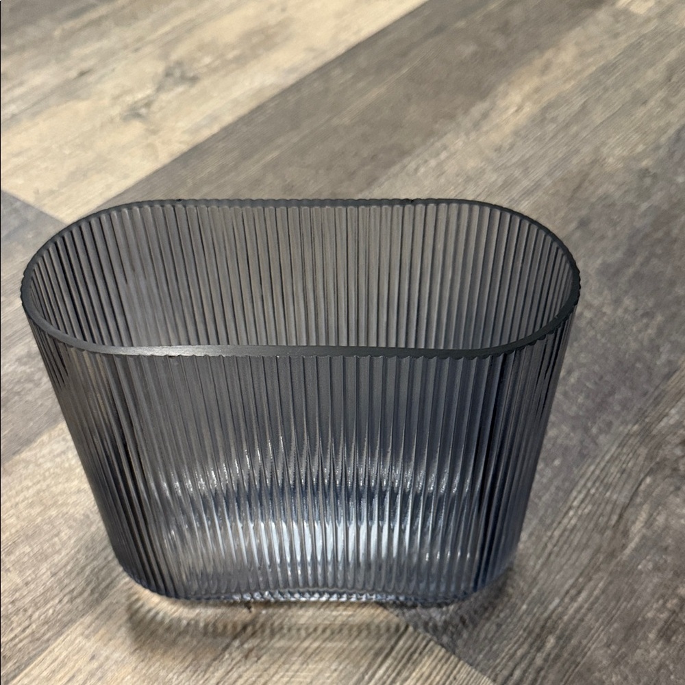 Better Homes And Gardens blue Ribbed Vase